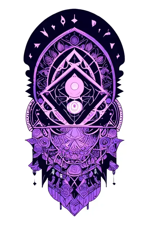 Dark Sacred Geometry Mandala Design Incorporating Elements