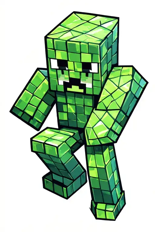 Minecraft Creeper Made Of Diamond