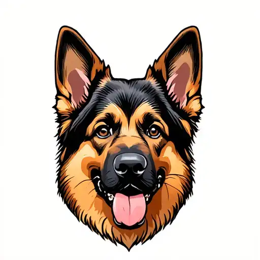 Totem Pole Style With German Shepherd