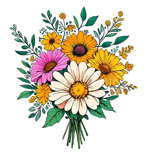 Birth Flower Bouquet March May July November Birth