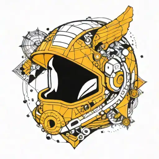 A Geometric Astronaut Helmet Surrounded By Zentangle Patterns And Mandalas