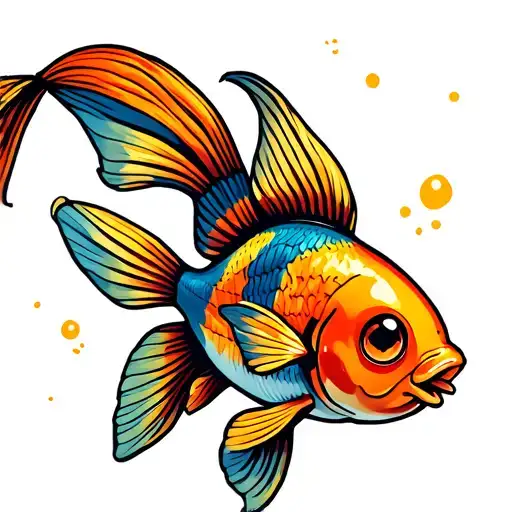 Goldfish With Big Googly Eyes And Fan Tail