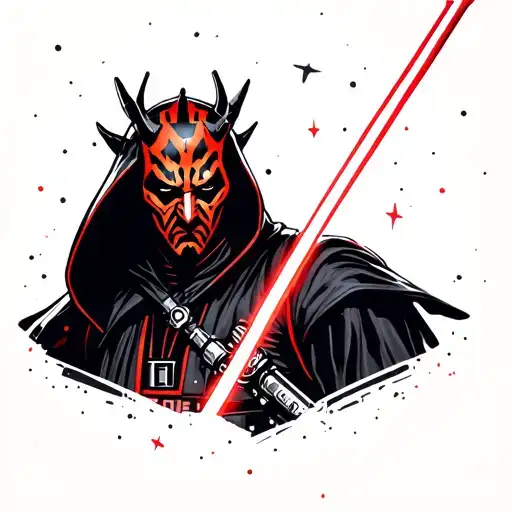 Darth Maul With A Celestial Background
