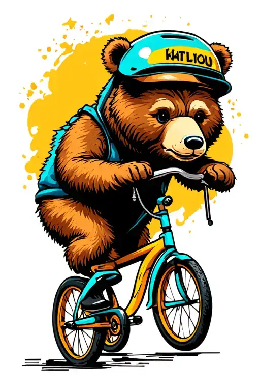 Bear Riding A Tiny Bicycle