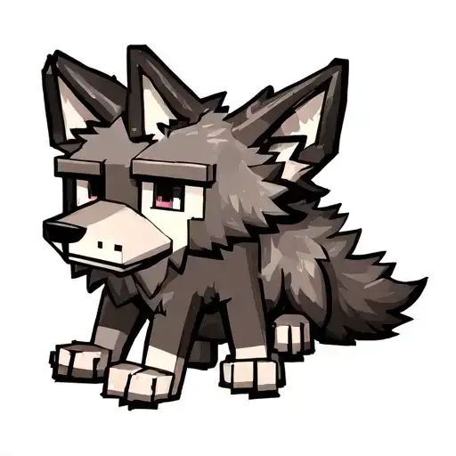 Minecraft Wolf Sitting Cute