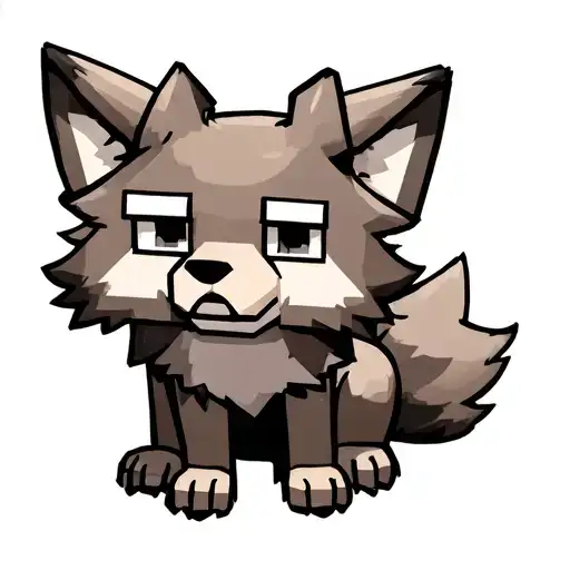 Minecraft Wolf Sitting Cute