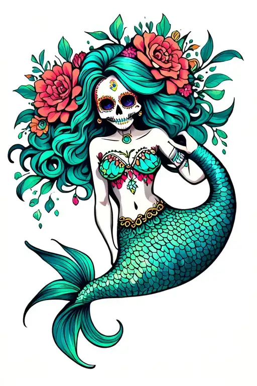 Sugar Skull Mermaid