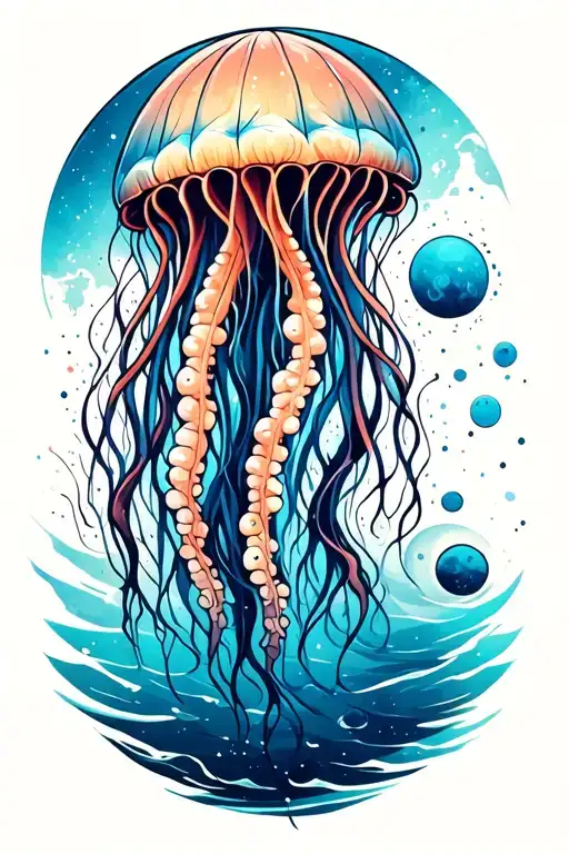 Jellyfish And The Moon Phases Integrated