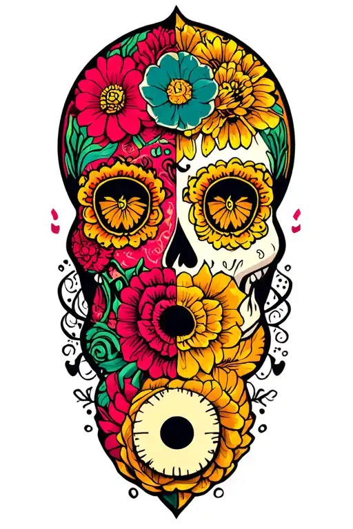 Day Of The Dead Yin Yang