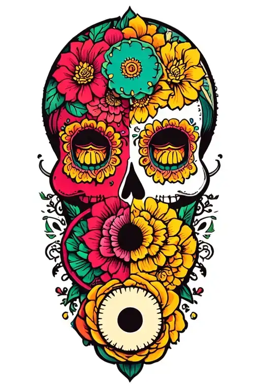 Day Of The Dead Yin Yang
