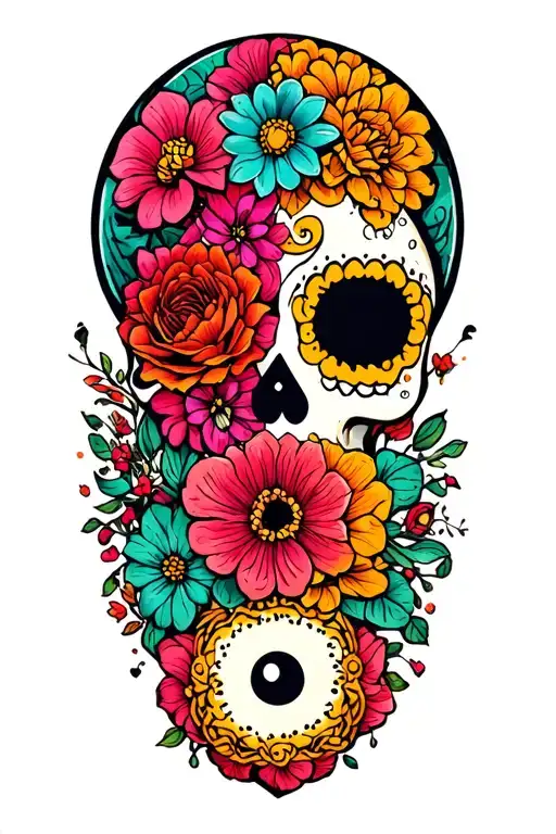 Day Of The Dead Yin Yang