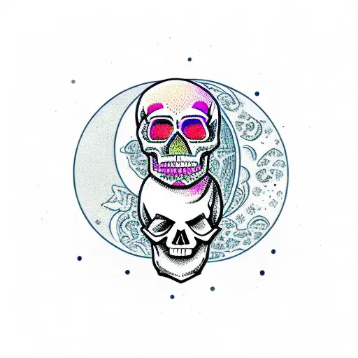 Skull And Moon