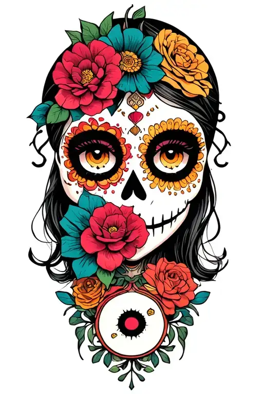 Day Of The Dead Girl Yin Yang