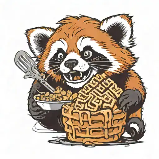Red Panda Making Waffles