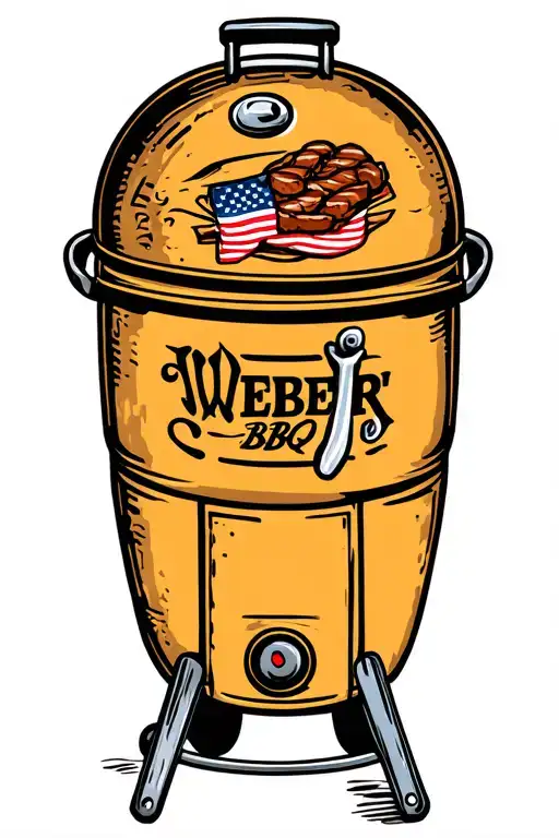 Weber Kettle Bbq With Patriotic Symbolism