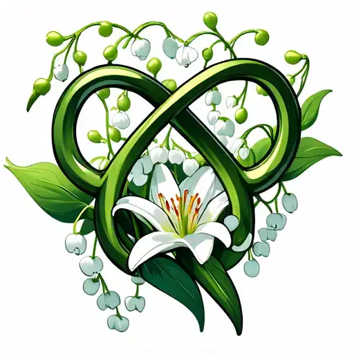 Infinity Symbol With Lily Of The Valley Flower