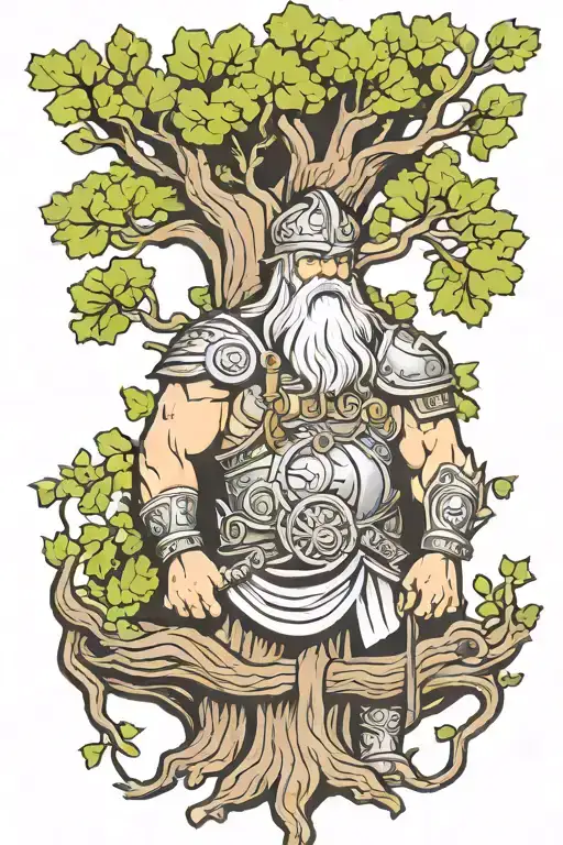 Simple Odin The Norse God And Oak Tree