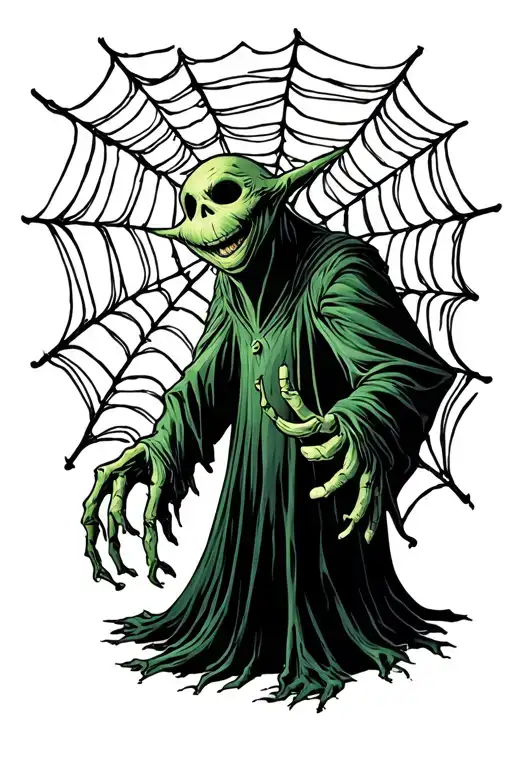Oogie Boogie From Nightmare Before Christmas In A Spiderweb