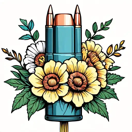 Bullet With Flowers Intertwined
