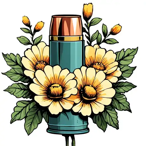 Bullet With Flowers Intertwined