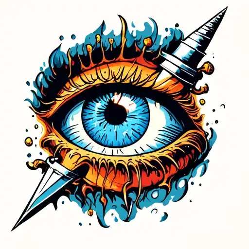 Dagger Going Through Eyeball