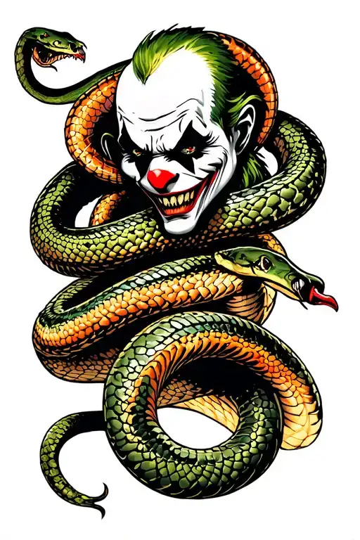Arkham Joker Snakes Black And White