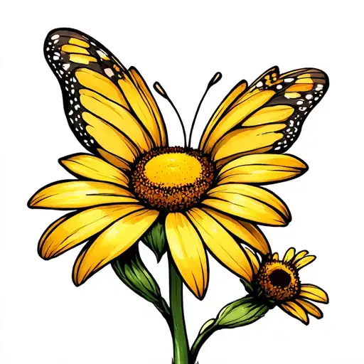 Daisy With Butterfly Memorial