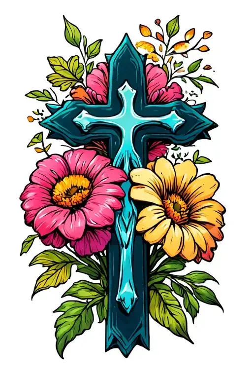 Flowers And Crosses