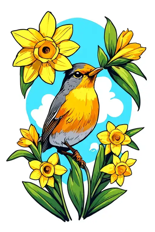 Mum Daffodil Robin
