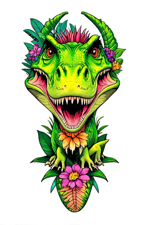 Dinosaurs And Flora