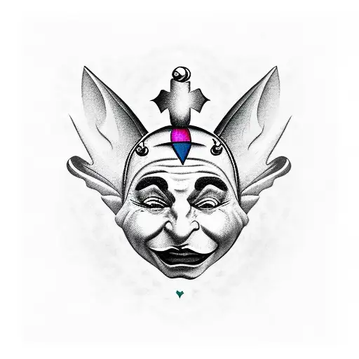 Jester With Shading Behind The Word