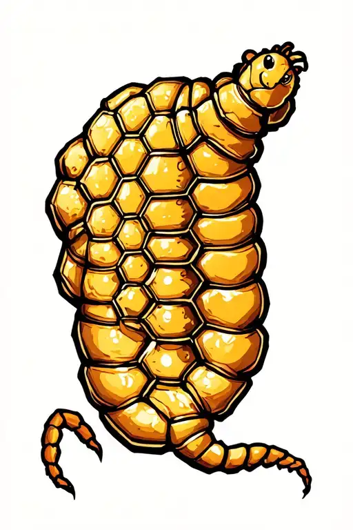 Honeycomb Outlining A Centipede