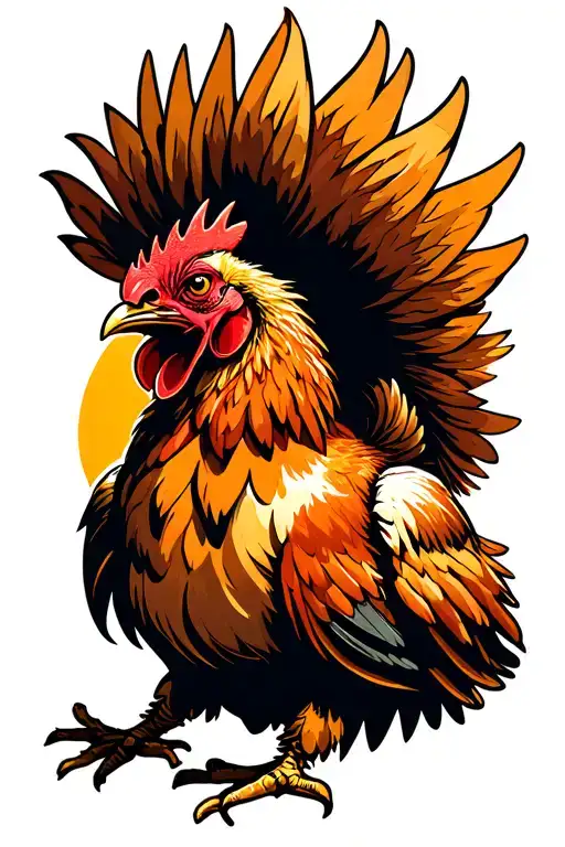 Chicken With Cut Throat Reserected Like A Phoenix Rising