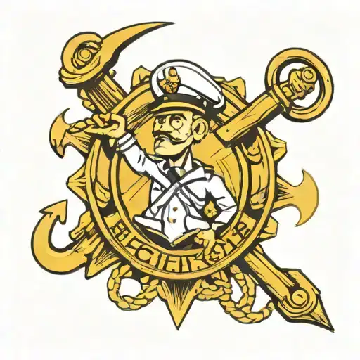 Navy Chief Anchor With A Class 130 Banner