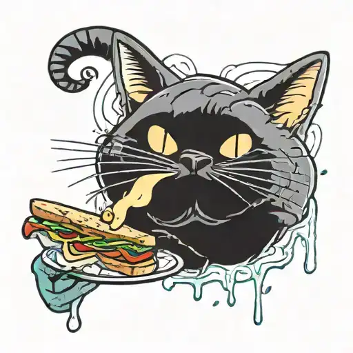 Cat Eating Sandwich