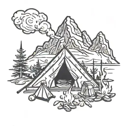 Camping Mountains Fire