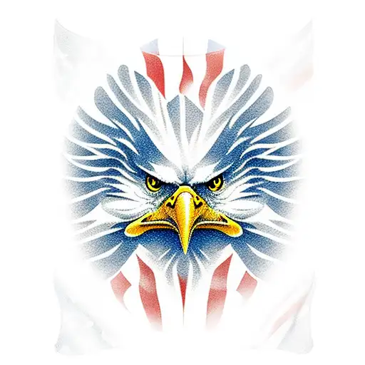 Eagle Inside Of American Flag