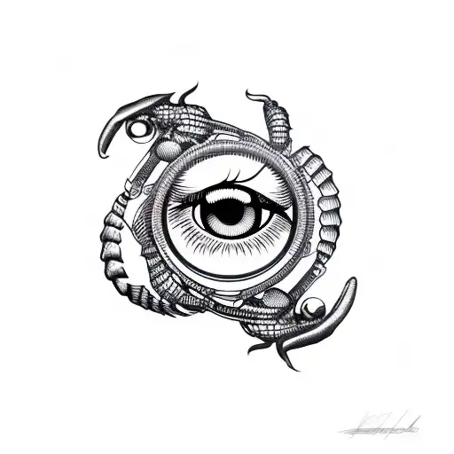 Scorpio Coming Out Of An Green Eye