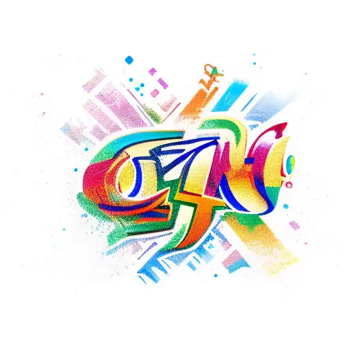Logo In Graffiti Lettering Colourful