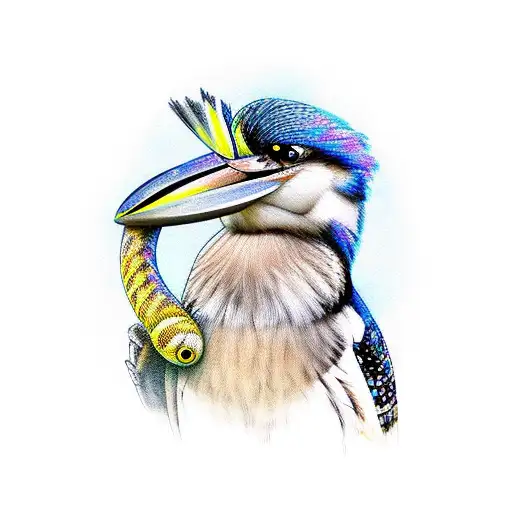Kookaburra Holding A Snake In Its Beak