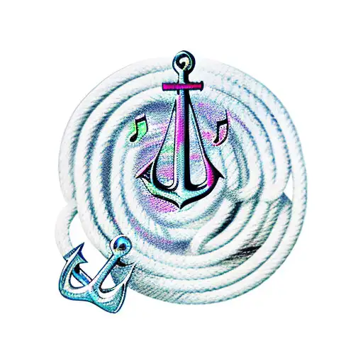 Boat Anchor With Music Note Rope
