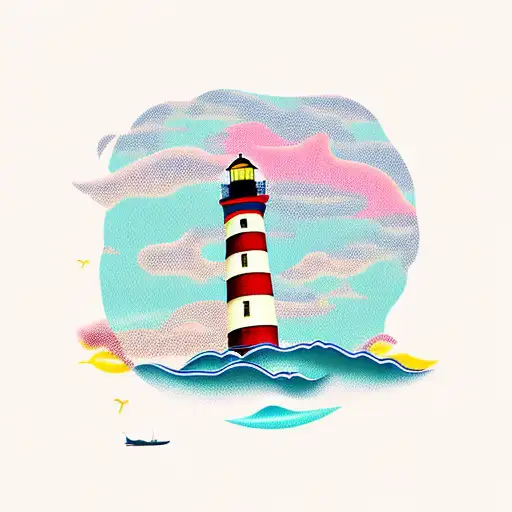 Lighthouse And Sea