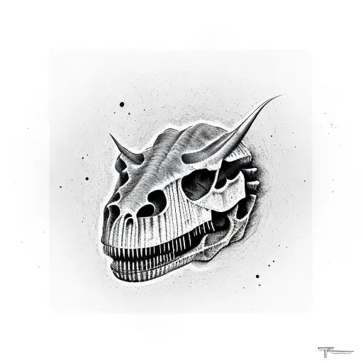 T Rex Skull In Woods
