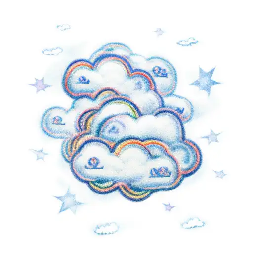 Cloud With Kids Names In Them And A Halo In The Sky