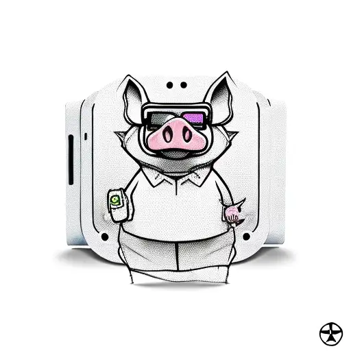 Cartoon Pig Hold A Controller On An Xbox Game Case