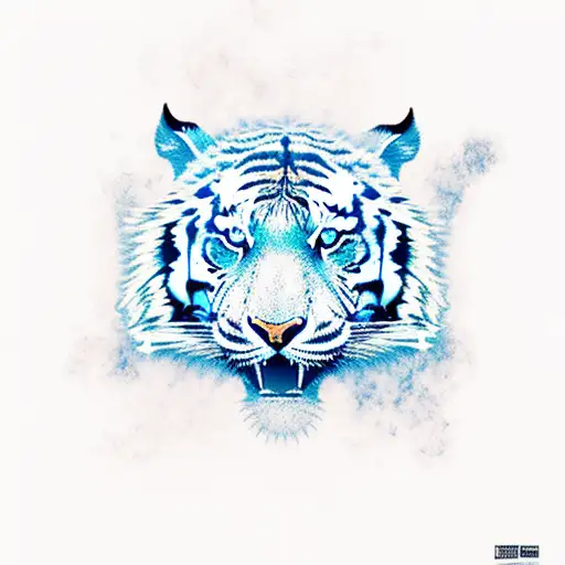Tiger With Blue Fire