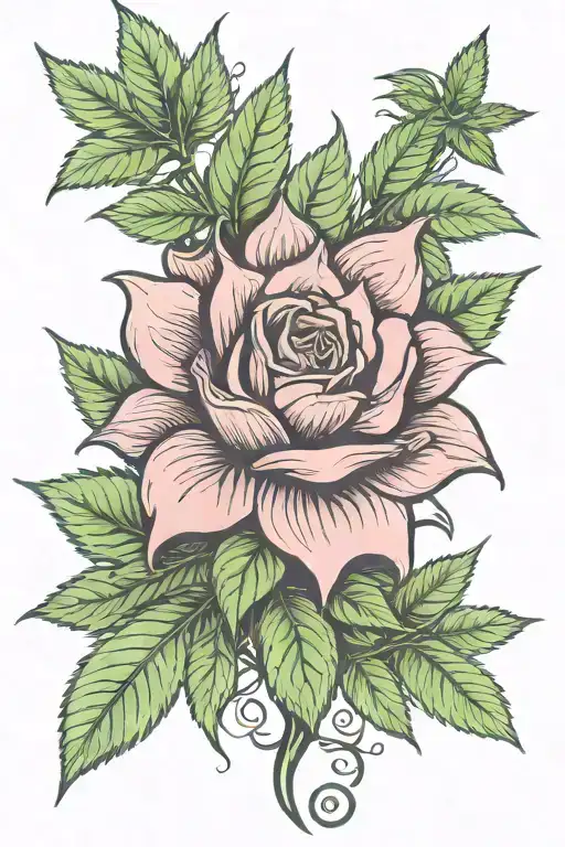 The Name Indica In Front Cannabis With Rose