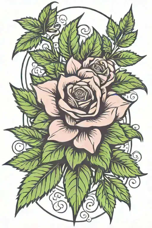 The Name Indica In Front Cannabis With Rose