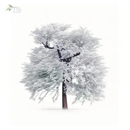 A Tall Tree With Twisting Branches And Blowing Leaves