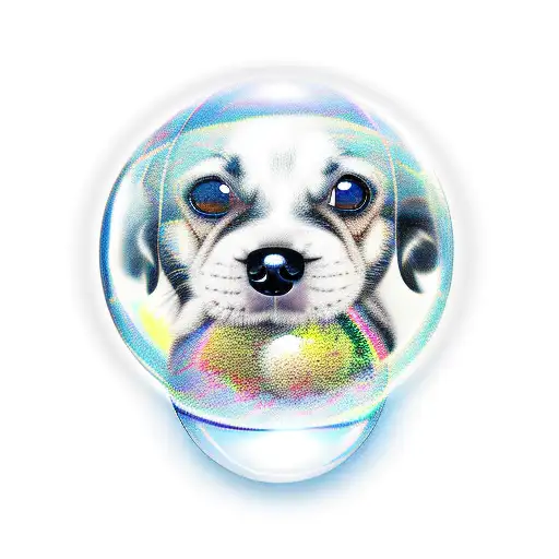 Dog Looking Through Bubble